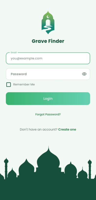 Login screen